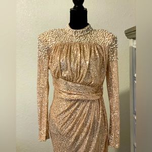 Rose Gold - Long Beaded Dress